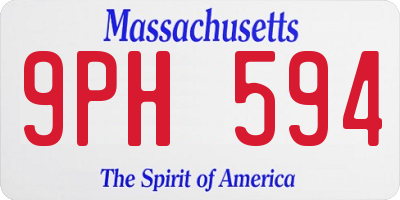MA license plate 9PH594