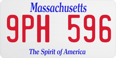 MA license plate 9PH596