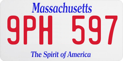 MA license plate 9PH597