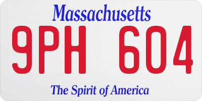 MA license plate 9PH604