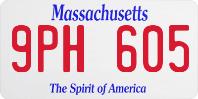 MA license plate 9PH605