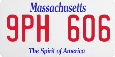 MA license plate 9PH606
