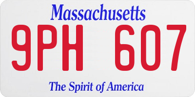 MA license plate 9PH607