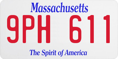 MA license plate 9PH611