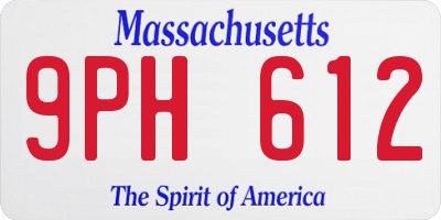 MA license plate 9PH612