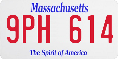 MA license plate 9PH614