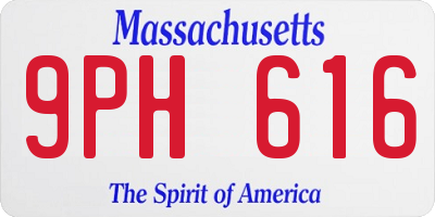 MA license plate 9PH616