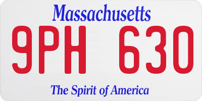MA license plate 9PH630