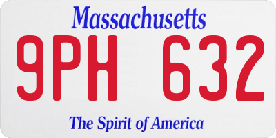 MA license plate 9PH632