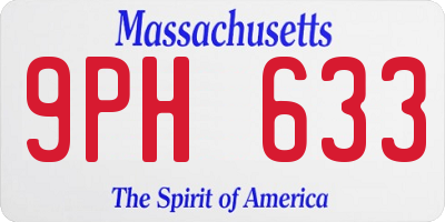 MA license plate 9PH633