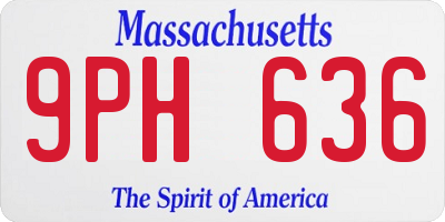 MA license plate 9PH636