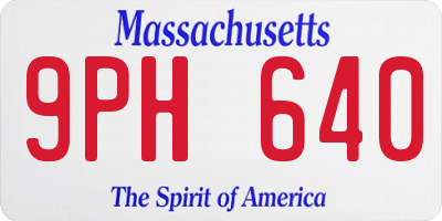 MA license plate 9PH640