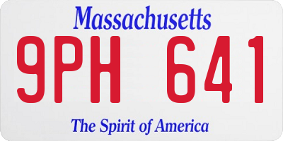MA license plate 9PH641