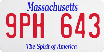 MA license plate 9PH643