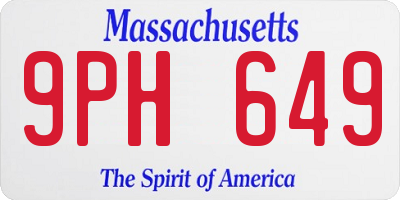 MA license plate 9PH649