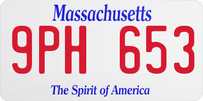 MA license plate 9PH653
