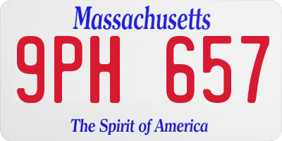 MA license plate 9PH657