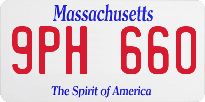 MA license plate 9PH660