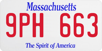 MA license plate 9PH663