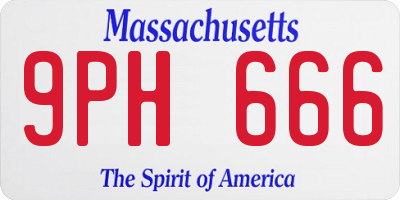 MA license plate 9PH666