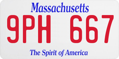MA license plate 9PH667