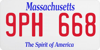 MA license plate 9PH668
