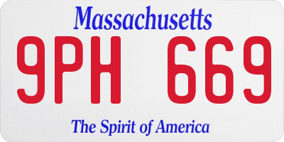 MA license plate 9PH669