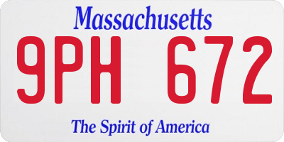 MA license plate 9PH672