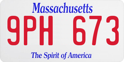 MA license plate 9PH673
