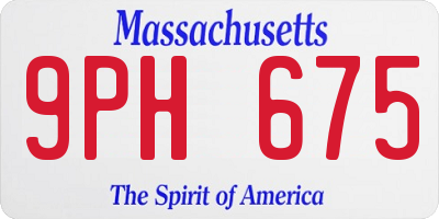 MA license plate 9PH675