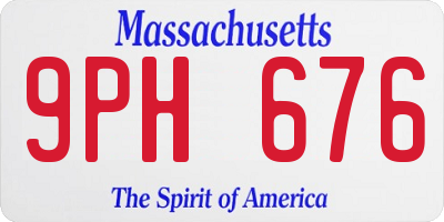 MA license plate 9PH676