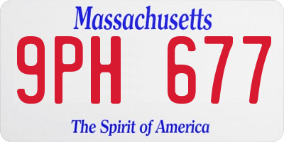 MA license plate 9PH677