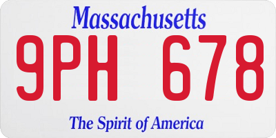 MA license plate 9PH678