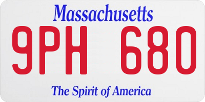 MA license plate 9PH680