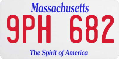 MA license plate 9PH682