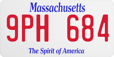 MA license plate 9PH684