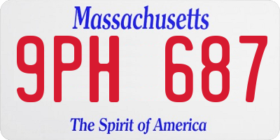 MA license plate 9PH687
