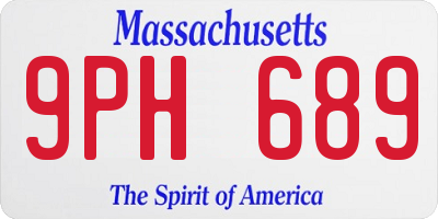 MA license plate 9PH689