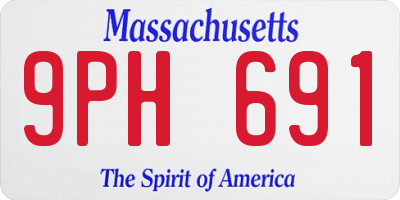 MA license plate 9PH691