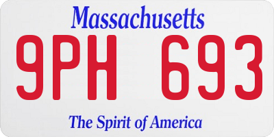 MA license plate 9PH693