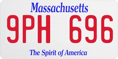 MA license plate 9PH696