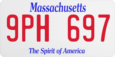 MA license plate 9PH697