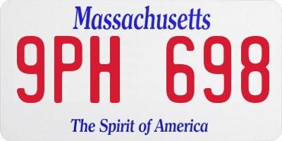 MA license plate 9PH698