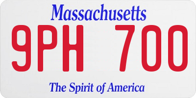 MA license plate 9PH700