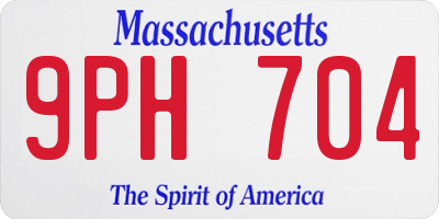 MA license plate 9PH704