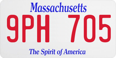 MA license plate 9PH705
