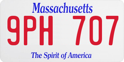 MA license plate 9PH707
