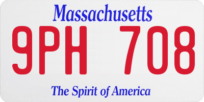 MA license plate 9PH708