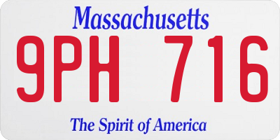 MA license plate 9PH716
