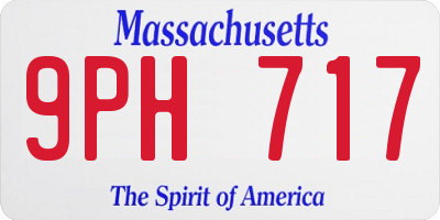 MA license plate 9PH717